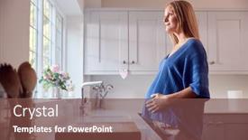  Presentation with pregnant woman - Audience pleasing slide set consisting of smiling-pregnant-woman-standing backdrop and a tawny brown colored foreground