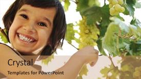  Presentation with grapevine - Audience pleasing slides consisting of image of couple of farmers seedling sprouts in the garden backdrop and a tawny brown colored foreground
