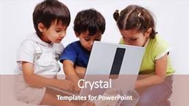  Presentation with children playing - Beautiful slides featuring smiling primary school friends together class - cute group of children are backdrop and a  colored foreground