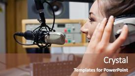  Presentation with radio station - Slides consisting of smiling radio host speaking background and a red colored foreground