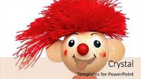  Presentation with red - PPT layouts with smiling red haired puppet - unauthorized background and a  colored foreground