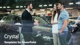  Presentation with bourbon st new orleans - Presentation theme featuring smiling salesman showing new car background and a dark gray colored foreground