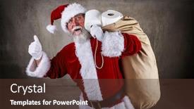  Presentation with toilet - Presentation design consisting of smiling-santa-claus-holding background and a tawny brown colored foreground