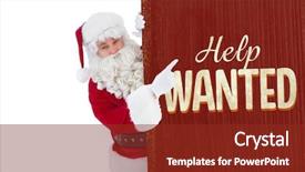  Presentation with wanted poster - Presentation theme featuring smiling santa claus pointing poster background and a tawny brown colored foreground