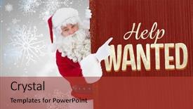  Presentation with wanted poster - Amazing slide set having smiling santa claus pointing poster backdrop and a red colored foreground