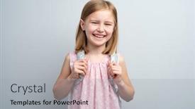  Presentation with backpack - Beautiful PPT layouts featuring smiling-school-girl-with-backpack backdrop and a light gray colored foreground