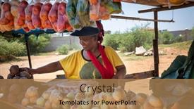  Presentation with african woman - Slide deck having smiling-self-employed-african-woman background and a coral colored foreground