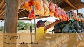  Presentation with african woman - Presentation design with smiling-self-employed-african-woman background and a gold colored foreground