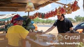  Presentation with free self care - PPT layouts having smiling-self-employed-african-woman background and a coral colored foreground
