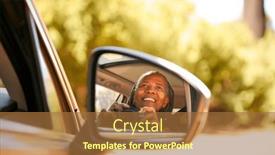  Presentation with driver - Slide deck with smiling-senior-female-driver background and a red colored foreground