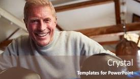 Presentation with boxing ring - Beautiful theme featuring smiling-senior-male-boxer backdrop and a tawny brown colored foreground