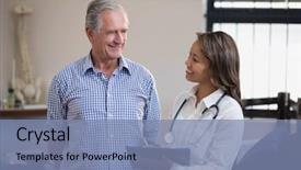  Presentation with female hospital patient - Cool new presentation with smiling senior male patient backdrop and a seafoam green colored foreground