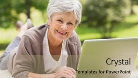  Presentation with laptop - PPT theme enhanced with football - concentrated young men having beer background and a dark gray colored foreground