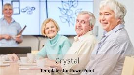  Presentation with seniors - Colorful slide deck enhanced with smiling-seniors-in-a-vhs backdrop and a soft green colored foreground