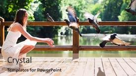  Presentation with doves - PPT layouts consisting of smiling sit with doves background and a lemonade colored foreground