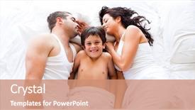  Presentation with parents - Presentation theme enhanced with smiling son with his parents background and a  colored foreground