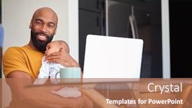  Presentation with african american baby - Audience pleasing presentation theme consisting of smiling-stay-at-home-african backdrop and a coral colored foreground