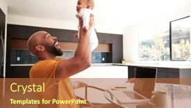  Presentation with african american baby - Presentation theme enhanced with smiling-stay-at-home-african background and a red colored foreground