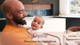  Presentation with african american baby - Beautiful presentation theme featuring smiling-stay-at-home-african backdrop and a coral colored foreground