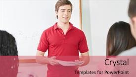  Presentation with high school testing - Amazing PPT layouts having smiling student presenting a project backdrop and a  colored foreground