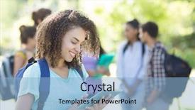  Presentation with college campus - Colorful slides enhanced with smiling students on college campus backdrop and a light blue colored foreground