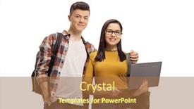  Presentation with college students and laptop - Cool new presentation with smiling-students-with-a-laptop backdrop and a coral colored foreground