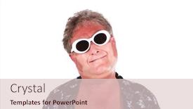  Presentation with medical face mask - Slide deck enhanced with smiling-sunburned-man-in-sunglasses background and a lemonade colored foreground