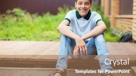  Presentation with teen - Audience pleasing PPT layouts consisting of smiling teen outdoors at summer happy one boy backdrop and a coral colored foreground