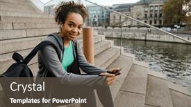  Presentation with african river - Slides having smiling-teenage-african-girl background and a  colored foreground