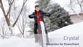  Presentation with tire - Colorful PPT theme enhanced with smiling-teenage-boy-riding backdrop and a sky blue colored foreground