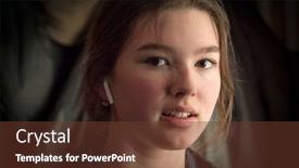  Presentation with teenage girl - PPT layouts consisting of smiling-teenage-girl-face background and a tawny brown colored foreground