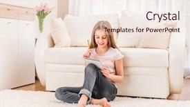  Presentation with smiling little girl - Slide deck featuring smiling teenage girl holding sketchbook background and a lemonade colored foreground