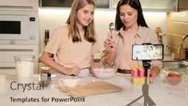  Presentation with taste - Amazing slides having smiling-teenage-girl-with-bowl backdrop and a soft green colored foreground