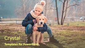  Presentation with dog park - Slides featuring smiling-teenage-girl-with-golden background and a tawny brown colored foreground