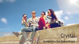  Presentation with teens summer camp - Beautiful PPT theme featuring boobs - summer holidays and teenage concept backdrop and a coral colored foreground