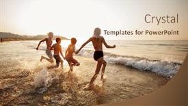  Presentation with teens - Beautiful slide deck featuring smiling-teens-run-on-vacation backdrop and a lemonade colored foreground