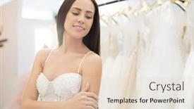  Presentation with wedding show - Theme having smiling-tender-girl-in-wedding background and a lemonade colored foreground