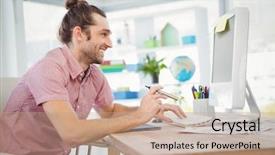  Presentation with mechanical and electronic engineering - Cool new slide deck with smiling while holding electronic cigarette backdrop and a  colored foreground