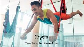  Presentation with gravity - Slide set featuring smiling while practicing anti-gravity background and a sky blue colored foreground