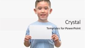  Presentation with foster care child - Colorful slide set enhanced with smiling with a confident smile backdrop and a white colored foreground