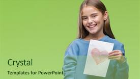  Presentation with mother nursing care - Amazing PPT theme having smiling with a confident smile backdrop and a mint green colored foreground