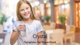  Presentation with drinking glass - Presentation theme with smiling with a confident smile background and a  colored foreground