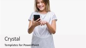  Presentation with swimming beautiful girl swims underwater - Presentation theme consisting of smiling with a confident smile background and a white colored foreground