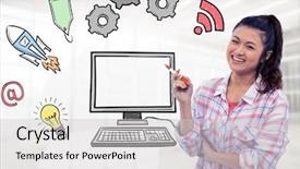  Presentation with web design - Beautiful PPT layouts featuring wooden wall with notes backdrop and a light gray colored foreground