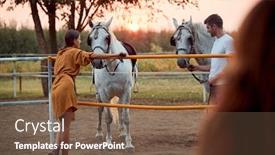  Presentation with ranch - Beautiful PPT layouts featuring smiling-woman-and-men backdrop and a violet colored foreground