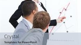  Presentation with company presentation - Slides consisting of smiling-woman-doing-a-presentation background and a light blue colored foreground