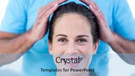  Presentation with reiki - Slides enhanced with smiling woman getting reiki background and a light blue colored foreground