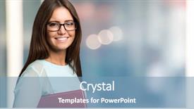  Presentation with book - Slide set with smiling woman holding a book background and a teal colored foreground