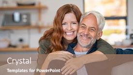  Presentation with senior living - Presentation having smiling-woman-hugging-her-senior background and a coral colored foreground