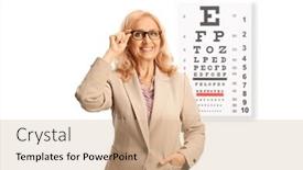  Presentation with test - Slides enhanced with smiling-woman-in-front background and a coral colored foreground